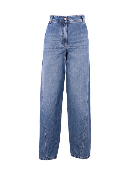 Shop BRUNELLO CUCINELLI  Jeans: Brunello Cucinelli pantalone Baggy in denim.
Chiusura a zip con bottone.
Tasche frontali con taschino.
Tasche posteriori a toppa.
Decorazione in monile Nickel-free.
Composizione: 100% COTONE.
Fabbricato in Italia.. MH188P5811-C8997